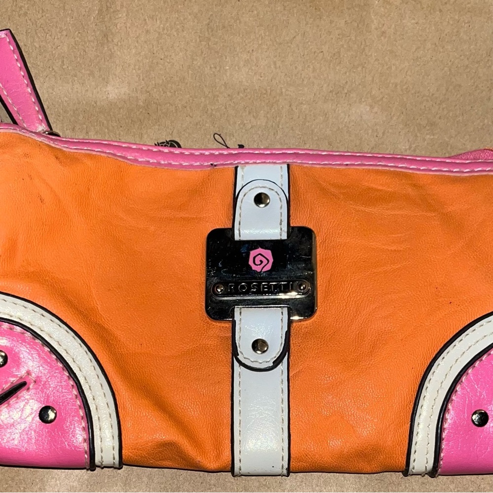 Rosetti Vibrant Orange and Pink Clutch